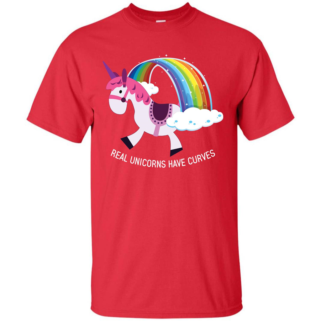 Unicorn T-shirt Real Unicorns Have Curves T-shirt Red