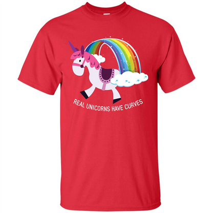 Unicorn T-shirt Real Unicorns Have Curves T-shirt Red