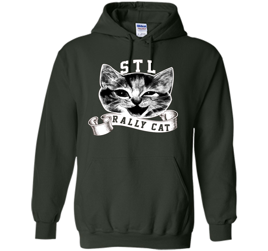 Cat Lover T-shirt Saint Louis Rally Cat T-shirt Forest Green