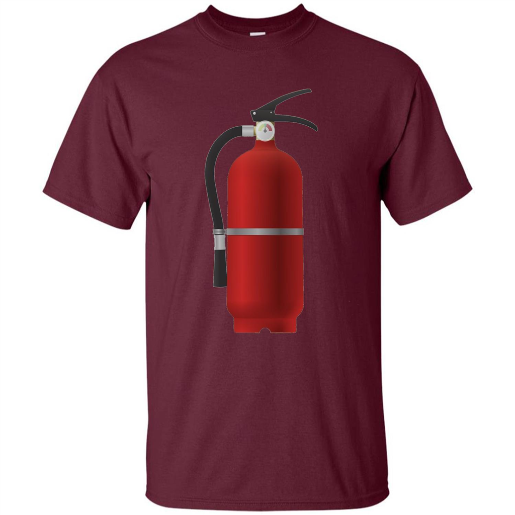 Fire Extinguisher T-shirt Emergency Fire Protection Maroon