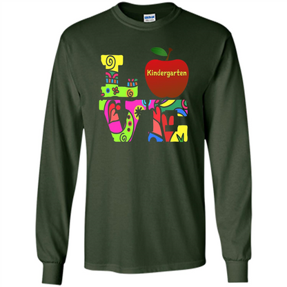 Kindergarten LOVE T-shirt School Day T-shirt Forest Green