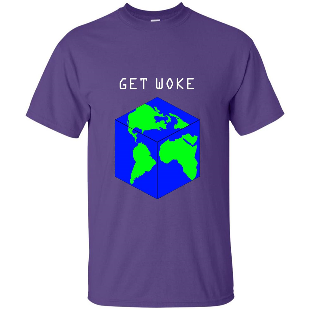 Flat Earther Get Woke T-shirt Earth Society T-shirt Purple