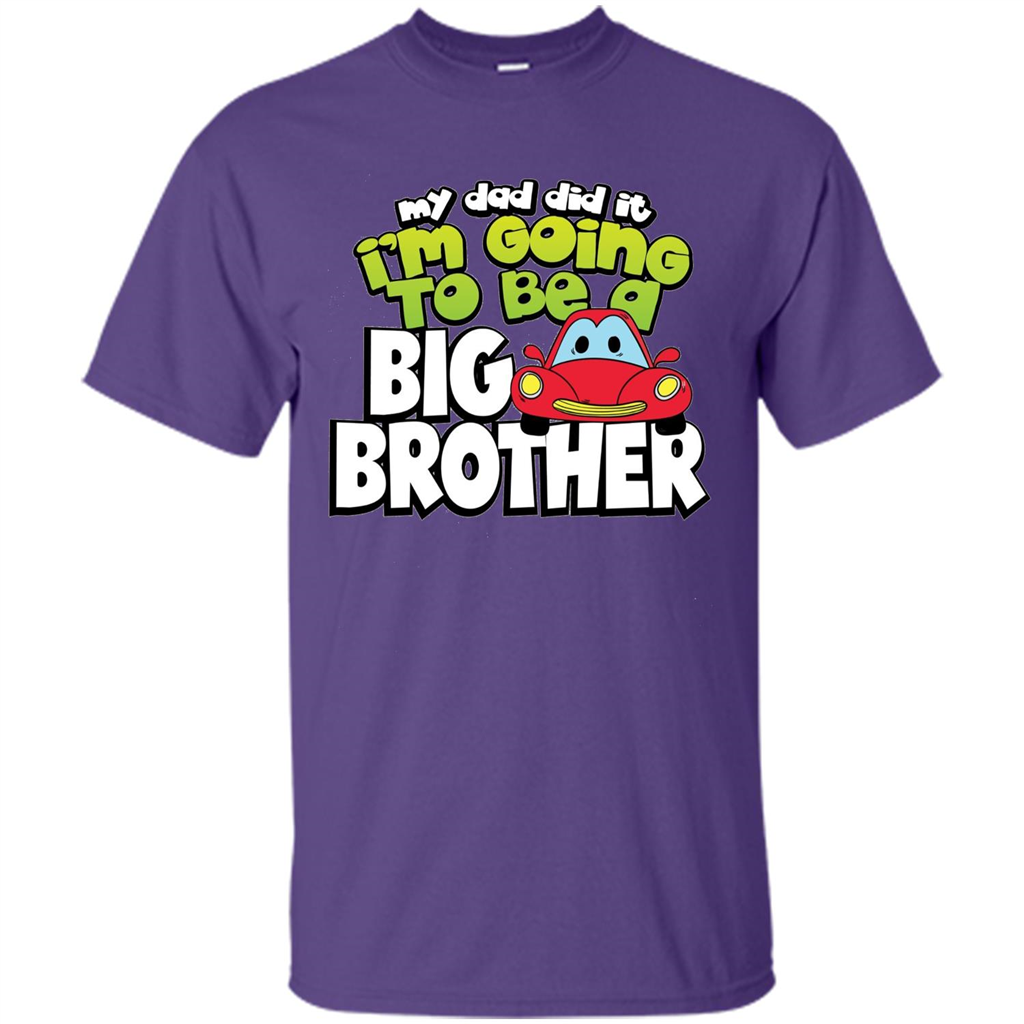 Car Brother T-shirt I'm Going To Be a Big Brother Purple