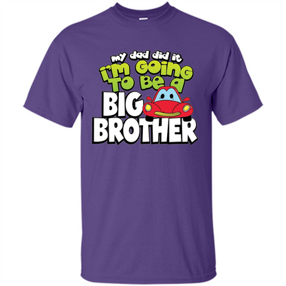 Car Brother T-shirt I'm Going To Be a Big Brother Purple