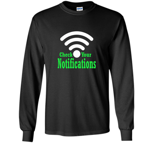 Check your notifications t-shirt Black