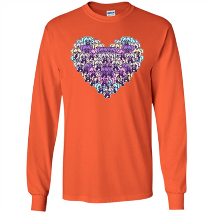 Boxer Dog Heart Mosaic Dog Lover T-shirt Orange