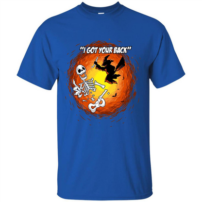 Funny Witch Skeleton Halloween 2017 I Got Your Back T-shirt Royal