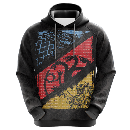 Game Of Thrones - Stark, Targaryen, Lannister Unisex 3D Hoodie