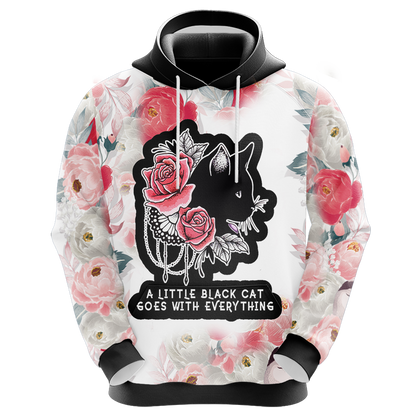 A Little Black Cat Goes With Everything Unisex 3D Hoodie