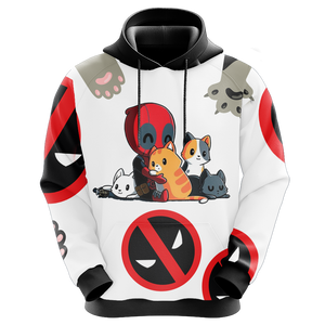 Deadpool x Cat x Fortnite Unisex 3D Hoodie