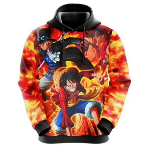 One Piece - Luffy, Sabo, Ace Unisex 3D Hoodie