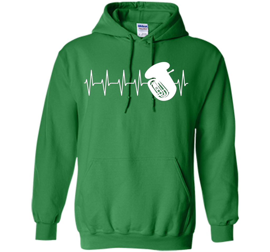 Sousaphone T-shirt Heartbeat Tube Sousaphone Irish Green