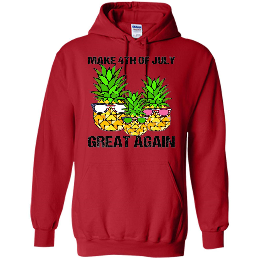 Funny Pineapple Flag T-shirt Make 4th Of July Great Again Red