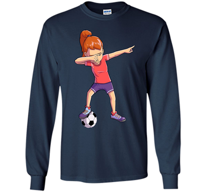 Soccer Dabbing Girl Dab Dance T-shirt Funny Football Tee shirt Navy