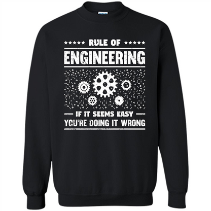 Funny Engineer T-Shirt Rule Of Engineering T-shirt Black