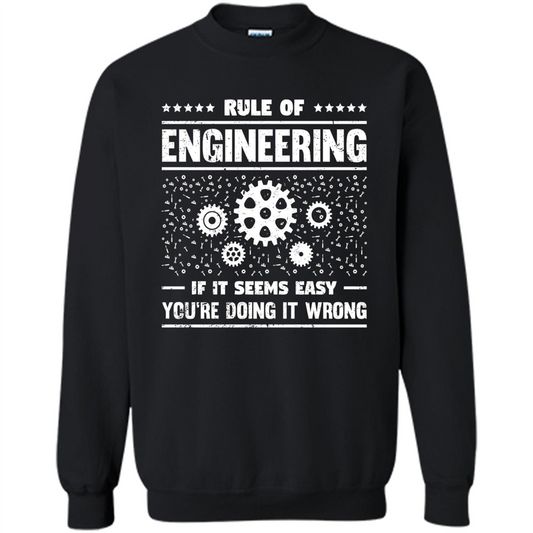 Funny Engineer T-Shirt Rule Of Engineering T-shirt Black