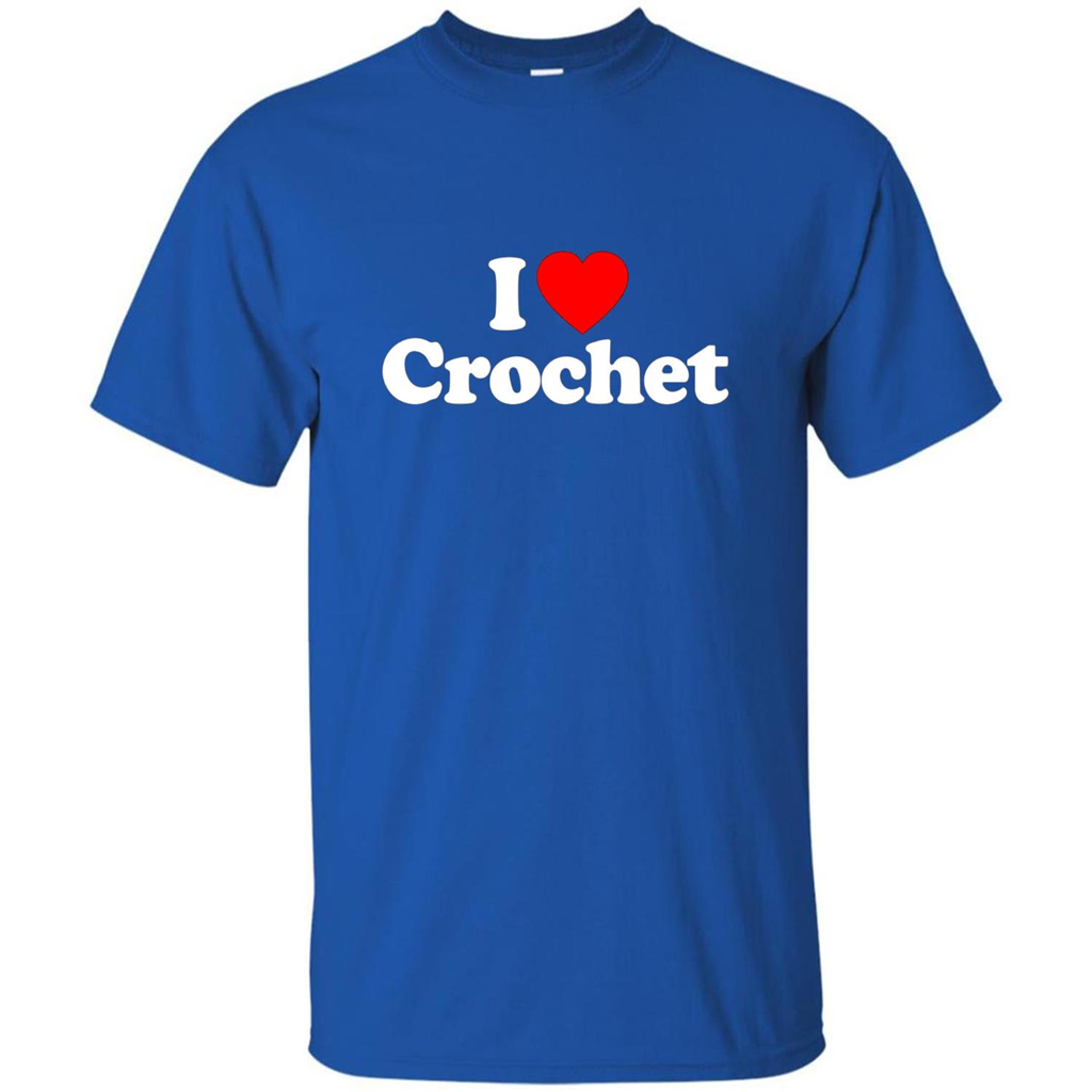I Love Heart Crochet T-shirt Royal