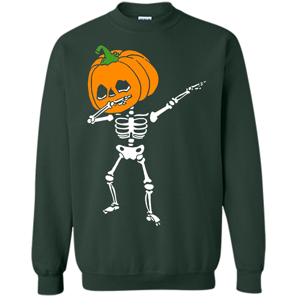 Halloween T-shirt Dabbing Skeleton T-shirt Forest Green
