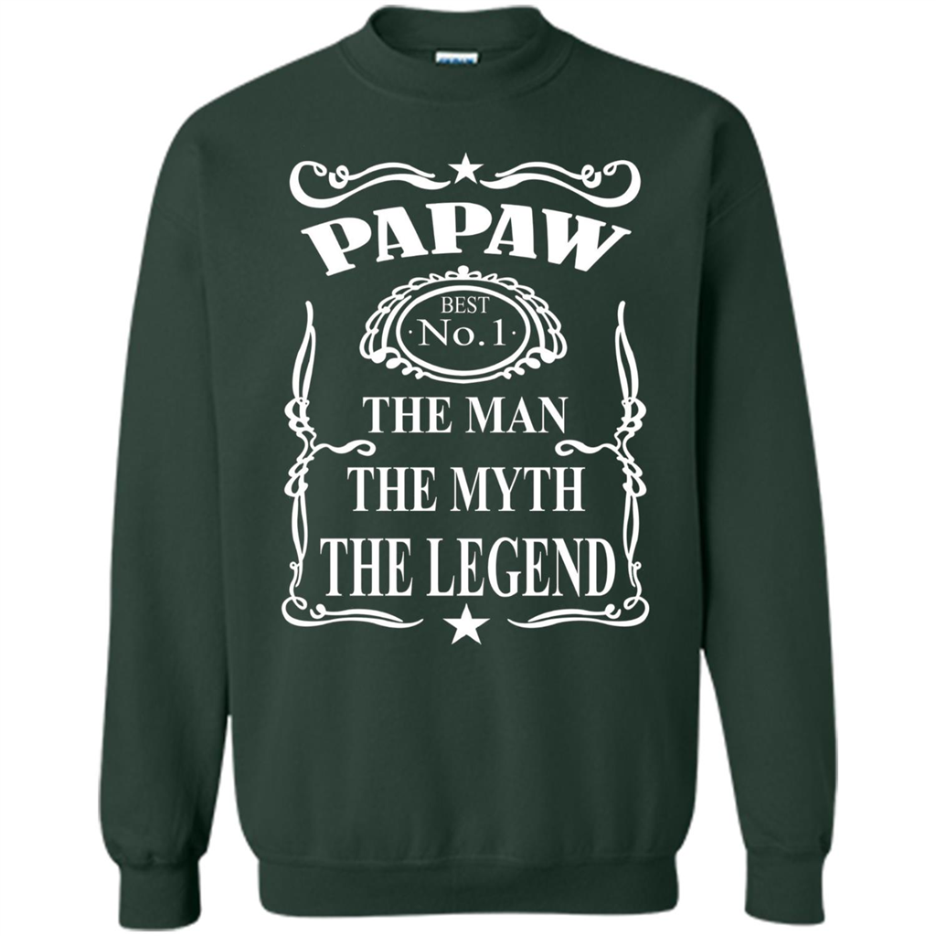 Fathers Day T-shirt Papaw The Man The Myth The Legend Forest Green