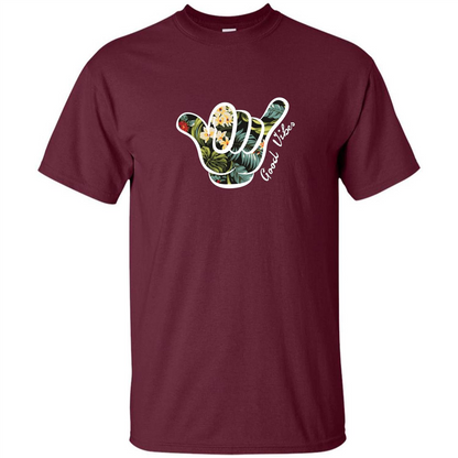 Shaka Good Vibes T-shirt Maroon