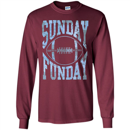 Football T-shirt Sunday Funday Football SeasonT-Shirt Maroon