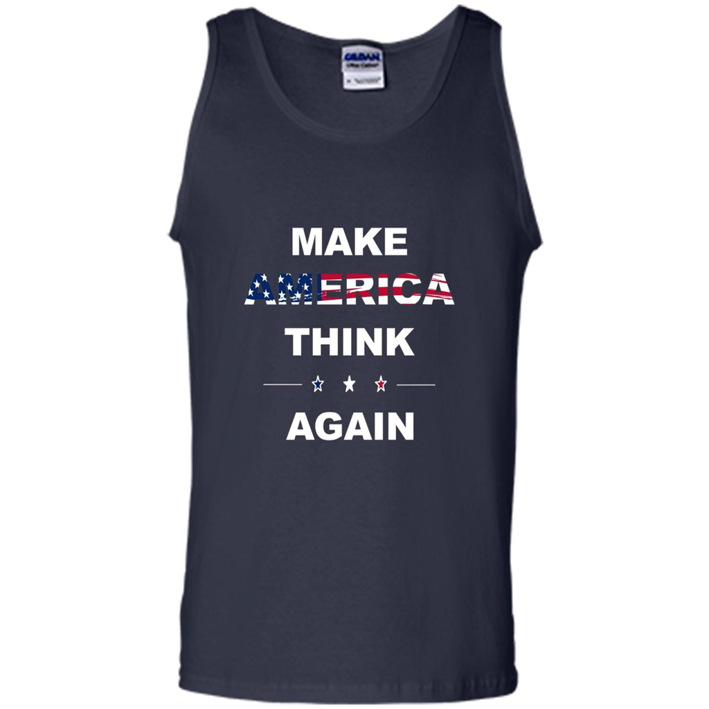 Make America Think Again T-Shirt anti Trump Protest T-shirt Navy