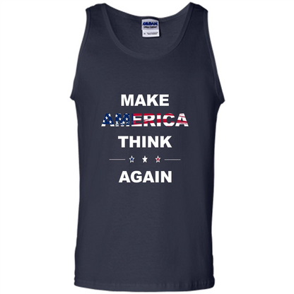 Make America Think Again T-Shirt anti Trump Protest T-shirt Navy
