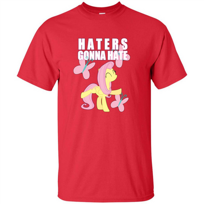 Haters Gonna Hate T-shirt Fluttershy And Butterflies Red