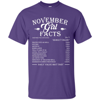 November Girl Facts T-shirt Purple