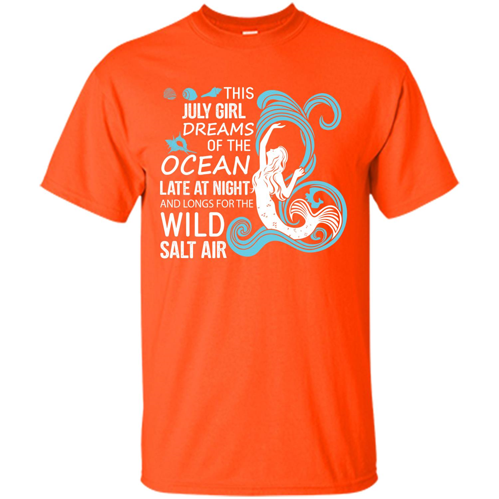 This July Girl Dreams Of The Ocean Late At Night T-shirt Orange