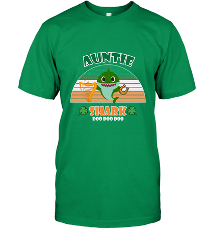 Irish Auntie Shark Saint Patricks Day Family Shirt T-Shirt Irish Green