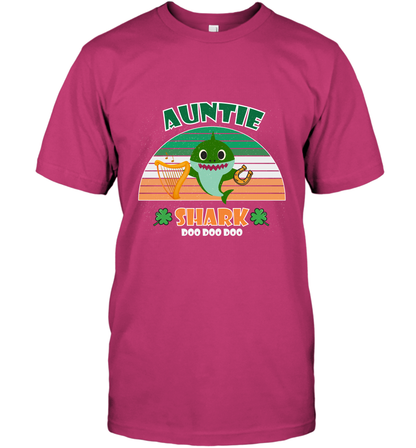 Irish Auntie Shark Saint Patricks Day Family Shirt T-Shirt Heliconia