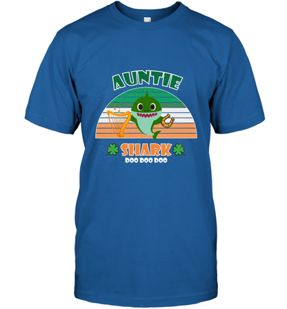 Irish Auntie Shark Saint Patricks Day Family Shirt T-Shirt Royal