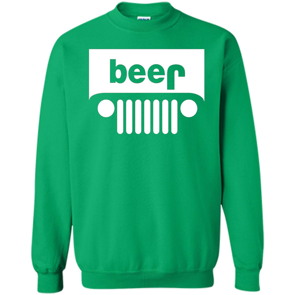 Funny Drinking T-shirt Adult Beer Jeep Irish Green