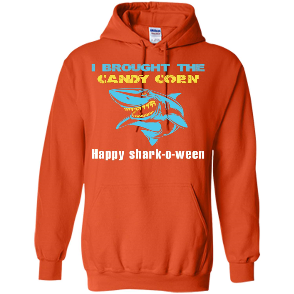 Shark T-shirt I Brought The Candy Corn Happy Shark-o-ween T-shirt Orange
