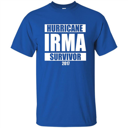 Hurricane Irma Survivor T-shirt 2017 Royal