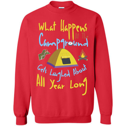 Camping T-shirtWhat Happens At The Campground T-shirt Red