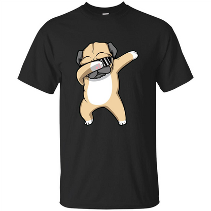 Dabbing Pug T-shirt Funny Cute Dog Dab Dance T-Shirt Black