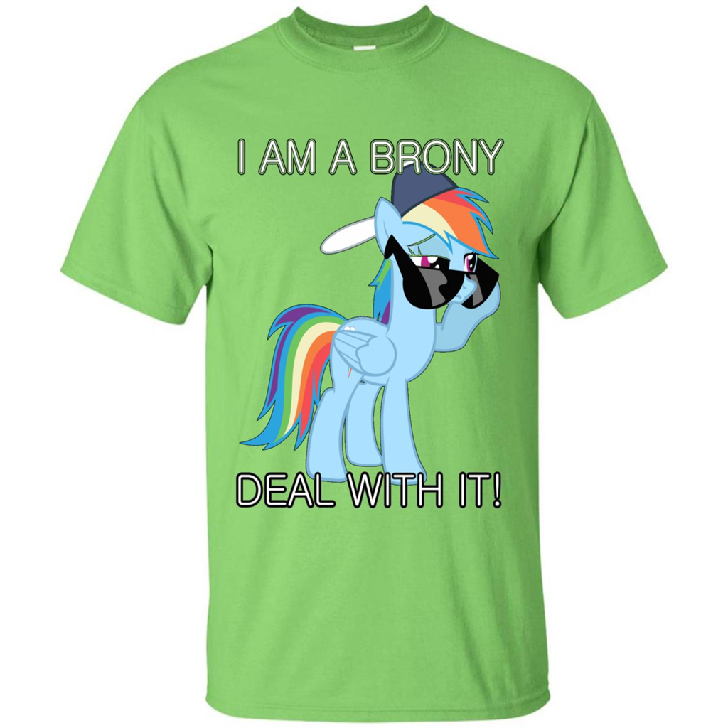 I Am A Brony Deal With It Rainbow Dash Brony T-shirt Lime