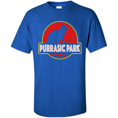 Funny Kitty Cat Graphic T-shirt Purrasic Park Cat T-Shirt Royal