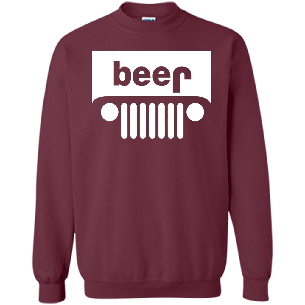 Funny Drinking T-shirt Adult Beer Jeep Maroon