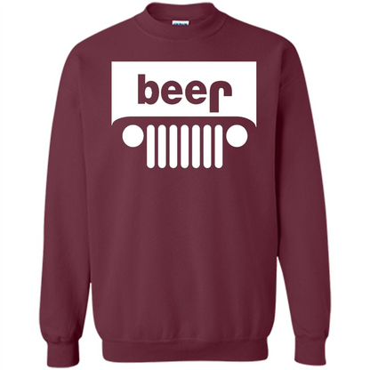Funny Drinking T-shirt Adult Beer Jeep Maroon