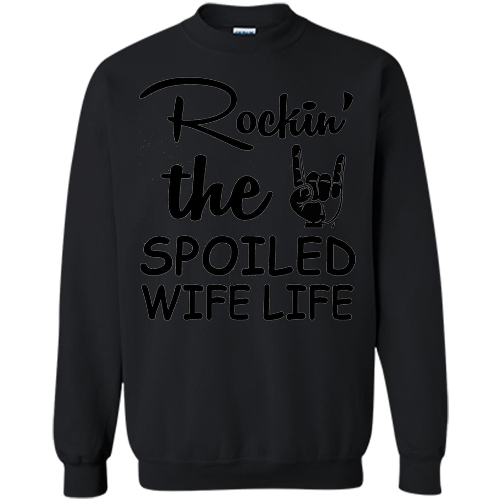 Rockin The Spoiled Wife Life White T-Shirt Black