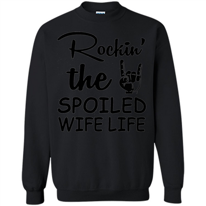 Rockin The Spoiled Wife Life White T-Shirt Black