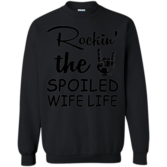 Rockin The Spoiled Wife Life White T-Shirt Black