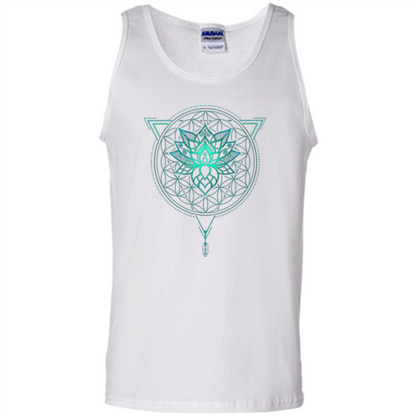 Lotus Flower Of Life T-shirt Mandala in Geometric Triangle White