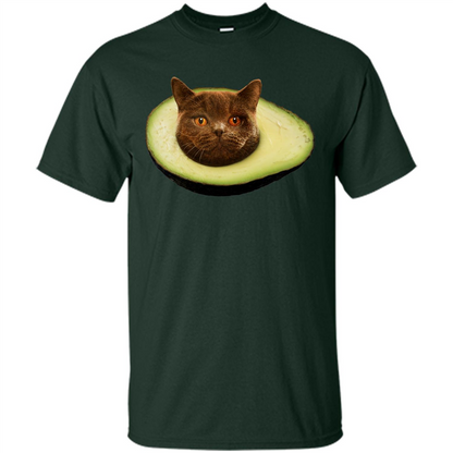Avocato T-Shirt Avocado Cat Forest Green