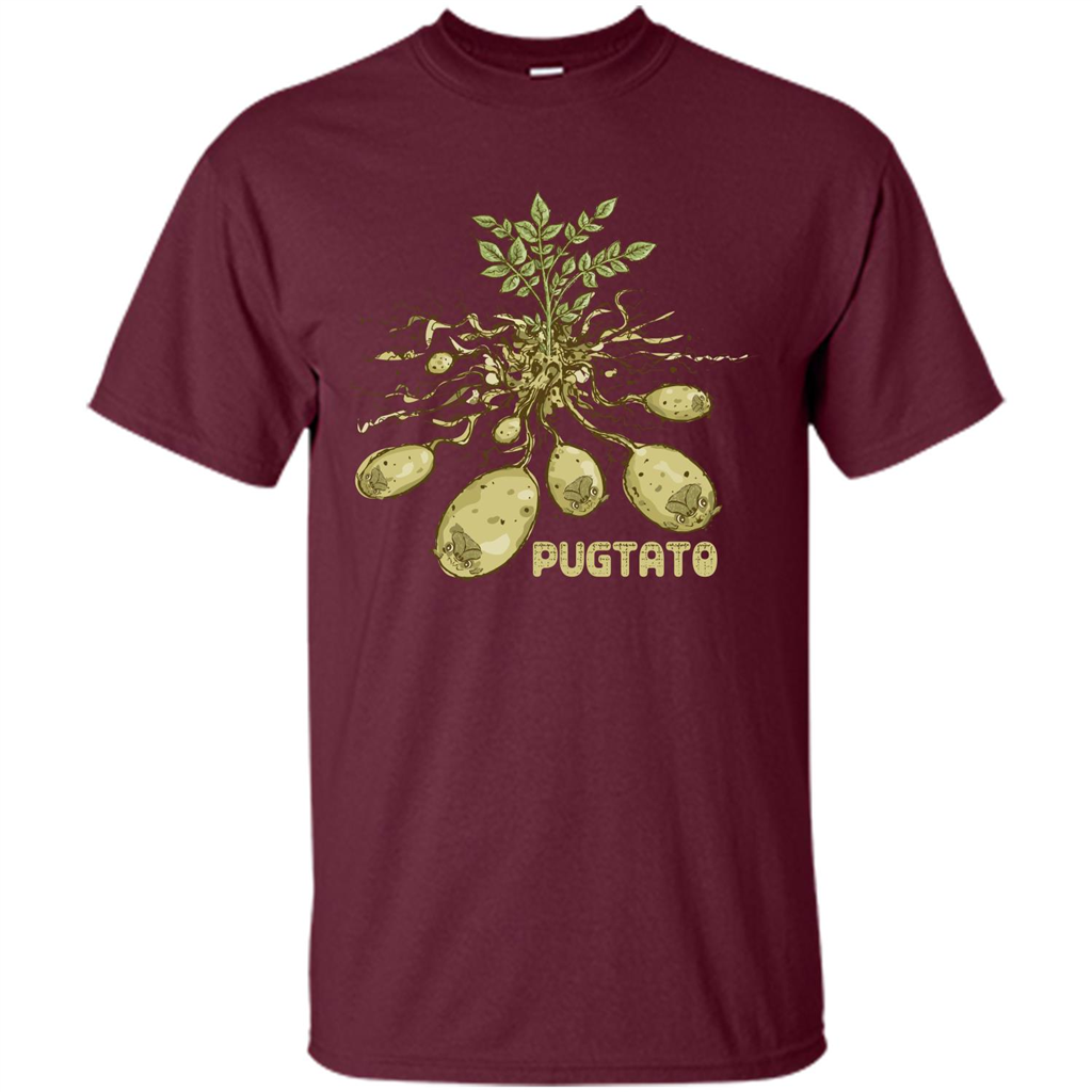 Pug Lover T-shirt Pug Potato Pugtato Maroon