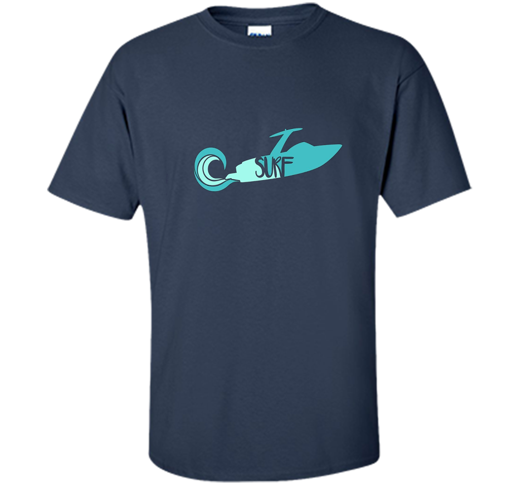 Wakesurf Boat With Retro Wave T-shirt
