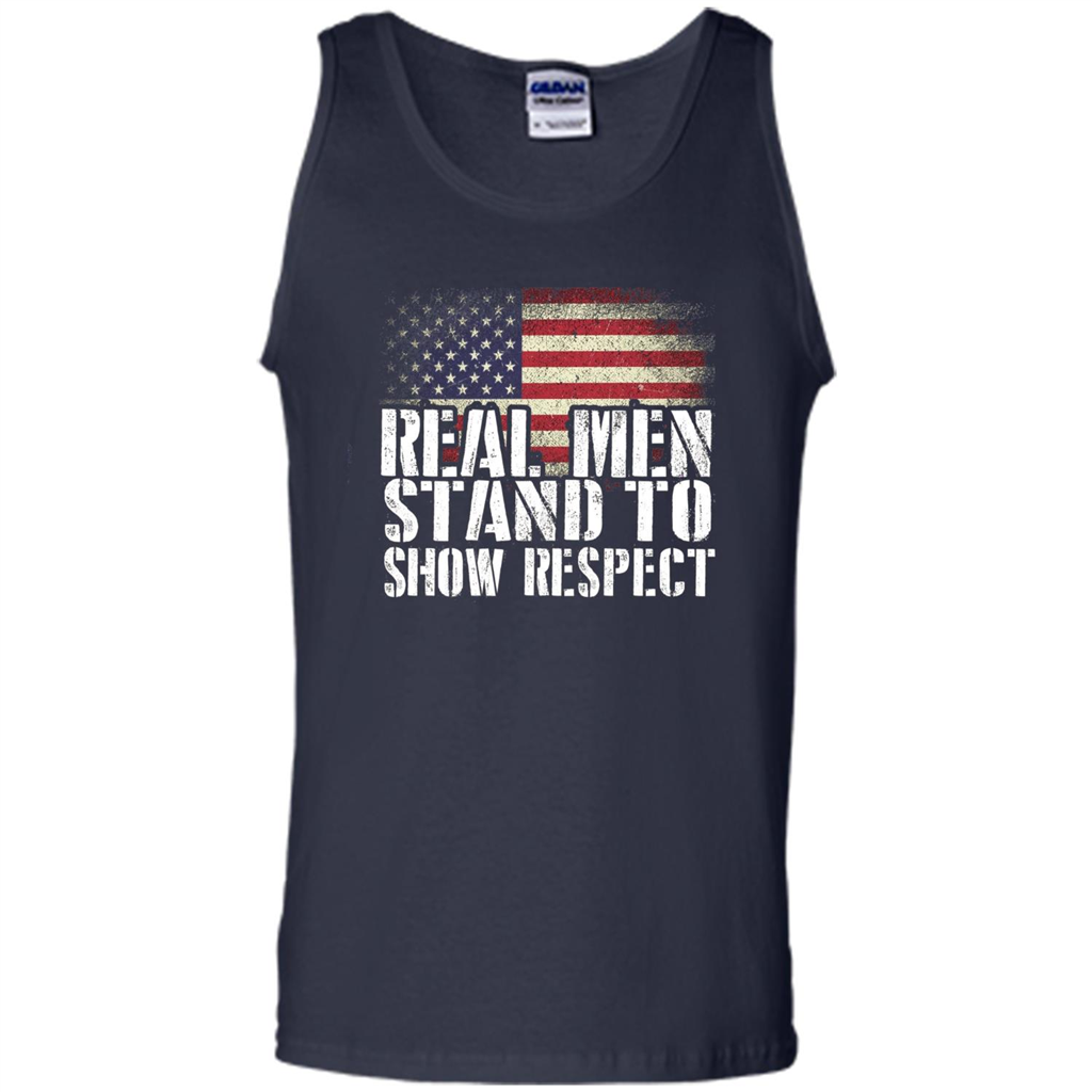 Military T-shirt Real Men Stand To Show Respect Navy
